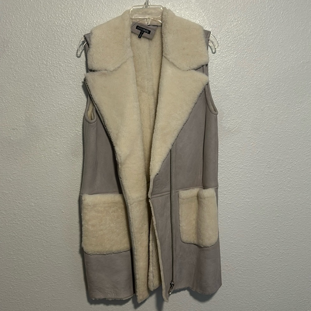 Intermix 100% Lamb Fur Long Winter Vest - Size Medium